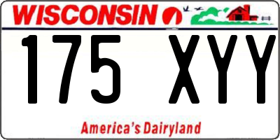 WI license plate 175XYY