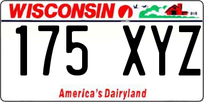 WI license plate 175XYZ
