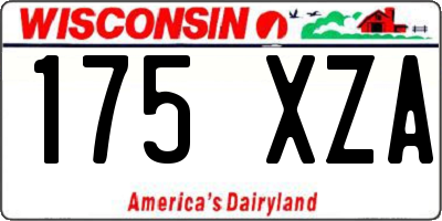 WI license plate 175XZA