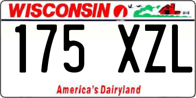 WI license plate 175XZL