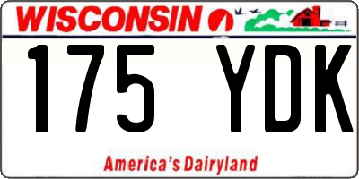 WI license plate 175YDK