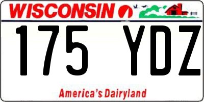 WI license plate 175YDZ