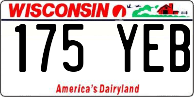 WI license plate 175YEB