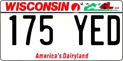 WI license plate 175YED