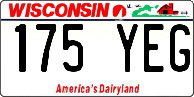 WI license plate 175YEG