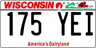 WI license plate 175YEI
