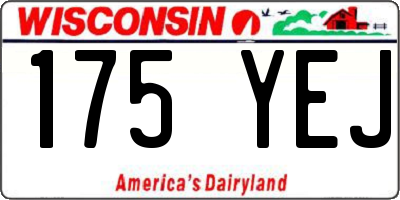WI license plate 175YEJ