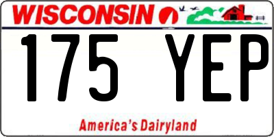 WI license plate 175YEP