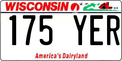 WI license plate 175YER