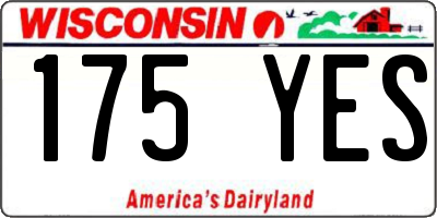 WI license plate 175YES