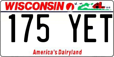 WI license plate 175YET