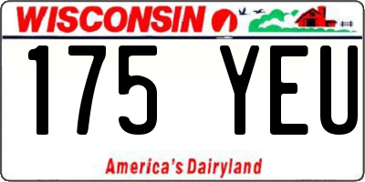 WI license plate 175YEU