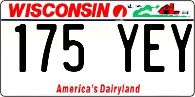 WI license plate 175YEY