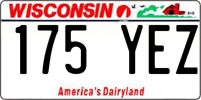 WI license plate 175YEZ