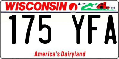 WI license plate 175YFA