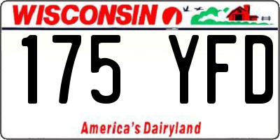 WI license plate 175YFD