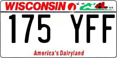 WI license plate 175YFF