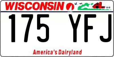 WI license plate 175YFJ