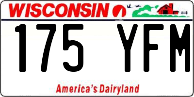 WI license plate 175YFM