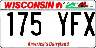 WI license plate 175YFX