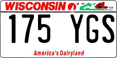WI license plate 175YGS