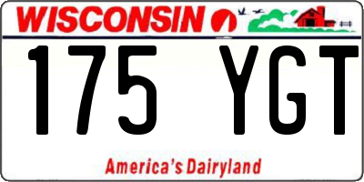 WI license plate 175YGT