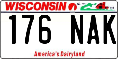 WI license plate 176NAK