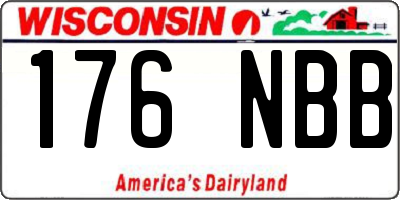 WI license plate 176NBB