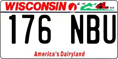WI license plate 176NBU