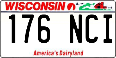 WI license plate 176NCI