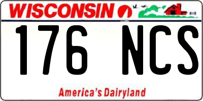 WI license plate 176NCS