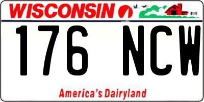 WI license plate 176NCW