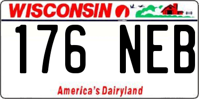 WI license plate 176NEB