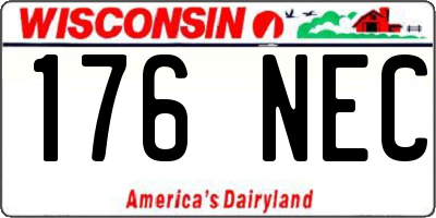 WI license plate 176NEC
