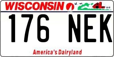 WI license plate 176NEK