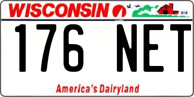 WI license plate 176NET