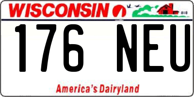 WI license plate 176NEU