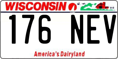 WI license plate 176NEV