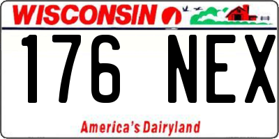 WI license plate 176NEX