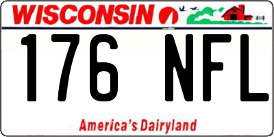 WI license plate 176NFL