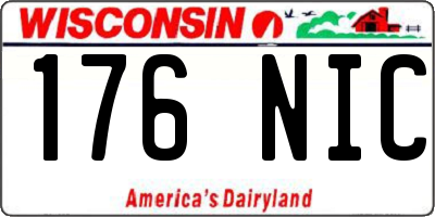 WI license plate 176NIC