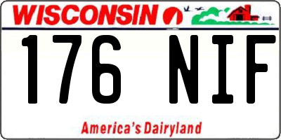 WI license plate 176NIF