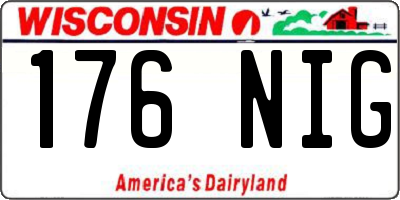 WI license plate 176NIG