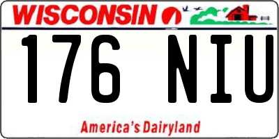 WI license plate 176NIU