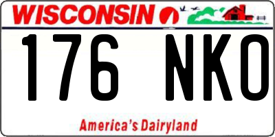 WI license plate 176NKO