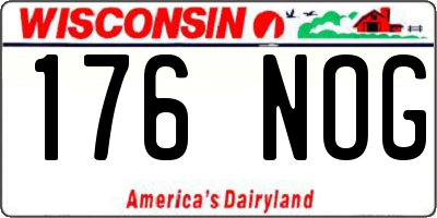 WI license plate 176NOG
