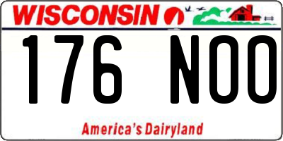 WI license plate 176NOO