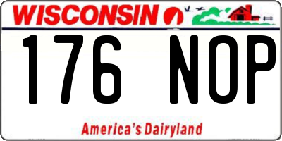 WI license plate 176NOP