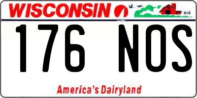 WI license plate 176NOS