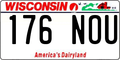 WI license plate 176NOU